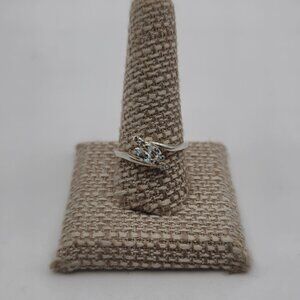 Size 11 Sterling Silver Avon Brand Topaz And CZ Gems Ring A2511